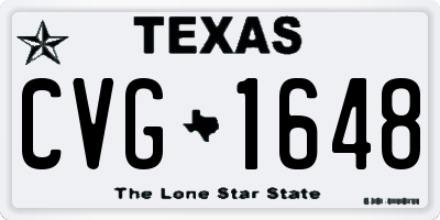 TX license plate CVG1648