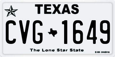 TX license plate CVG1649