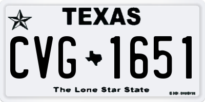 TX license plate CVG1651