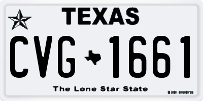 TX license plate CVG1661
