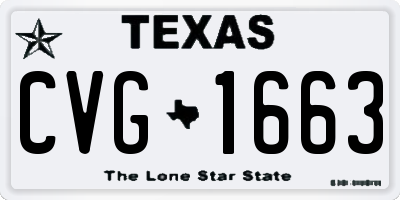 TX license plate CVG1663