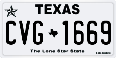TX license plate CVG1669