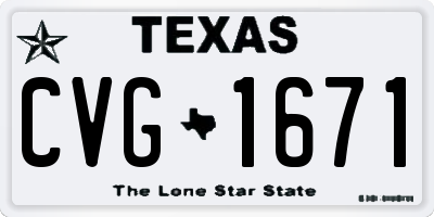 TX license plate CVG1671