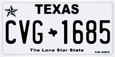 TX license plate CVG1685