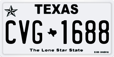 TX license plate CVG1688