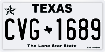 TX license plate CVG1689