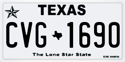TX license plate CVG1690