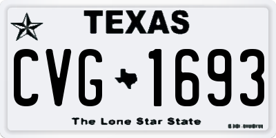 TX license plate CVG1693