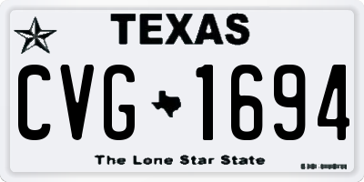 TX license plate CVG1694