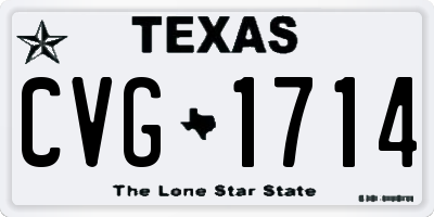 TX license plate CVG1714