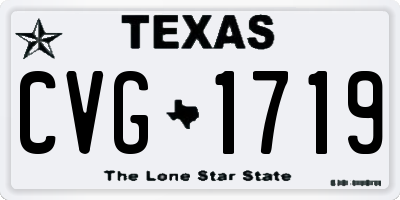 TX license plate CVG1719