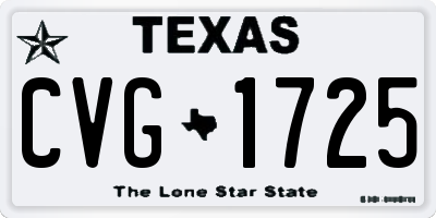 TX license plate CVG1725