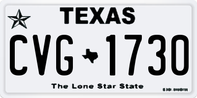 TX license plate CVG1730