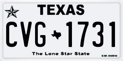 TX license plate CVG1731