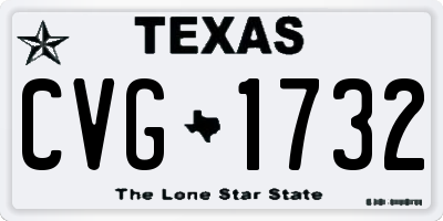 TX license plate CVG1732