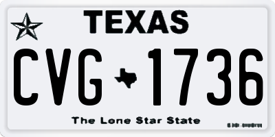 TX license plate CVG1736