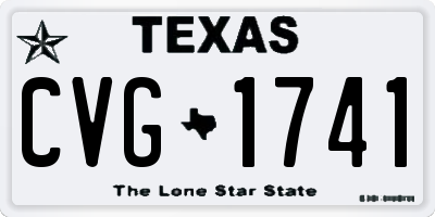 TX license plate CVG1741