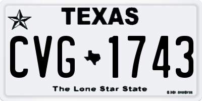 TX license plate CVG1743