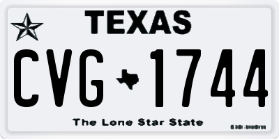 TX license plate CVG1744