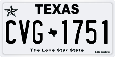 TX license plate CVG1751