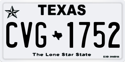 TX license plate CVG1752