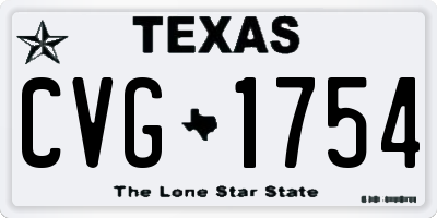 TX license plate CVG1754