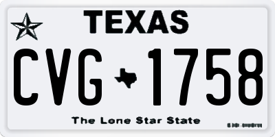 TX license plate CVG1758
