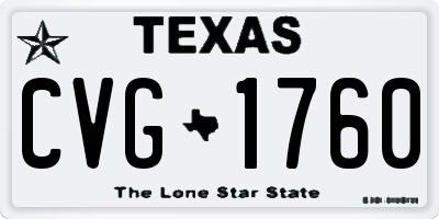 TX license plate CVG1760