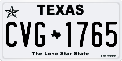 TX license plate CVG1765