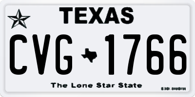 TX license plate CVG1766