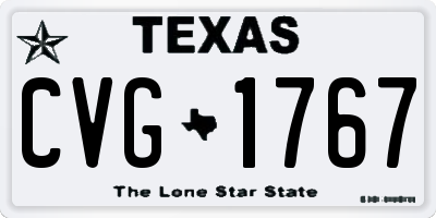 TX license plate CVG1767