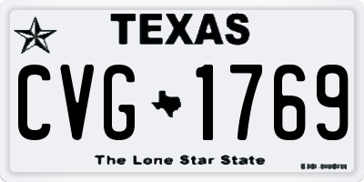 TX license plate CVG1769