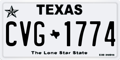 TX license plate CVG1774
