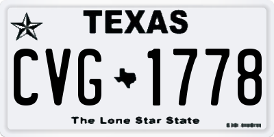 TX license plate CVG1778