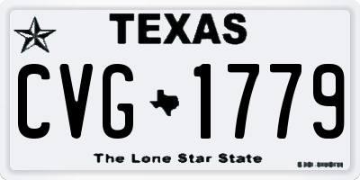 TX license plate CVG1779
