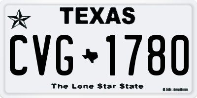 TX license plate CVG1780