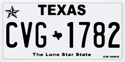 TX license plate CVG1782