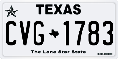 TX license plate CVG1783