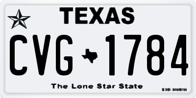TX license plate CVG1784
