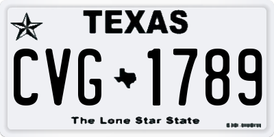 TX license plate CVG1789
