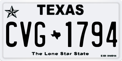 TX license plate CVG1794