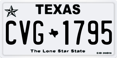 TX license plate CVG1795