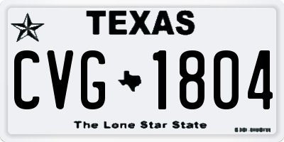 TX license plate CVG1804
