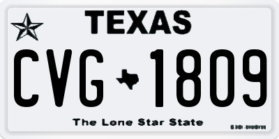 TX license plate CVG1809