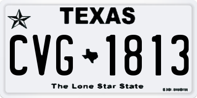 TX license plate CVG1813