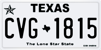 TX license plate CVG1815