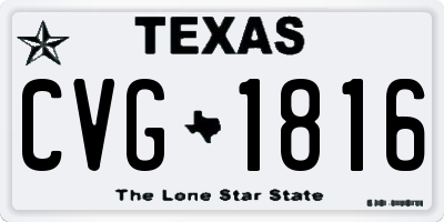 TX license plate CVG1816