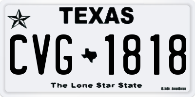 TX license plate CVG1818