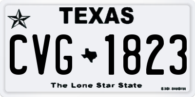 TX license plate CVG1823
