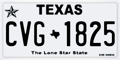 TX license plate CVG1825